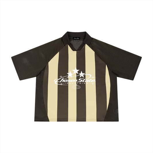 Unisex Striped Mesh Boxy Soccer Jersey