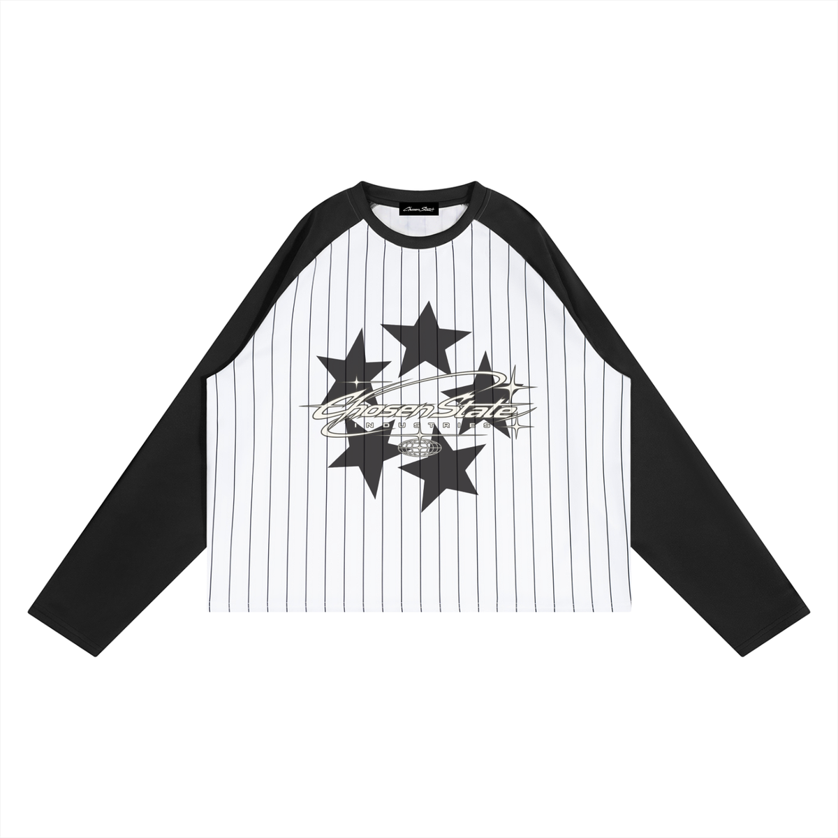 Unisex Striped Raglan Long Sleeve T-Shirt