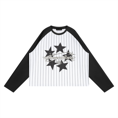 Unisex Striped Raglan Long Sleeve T-Shirt