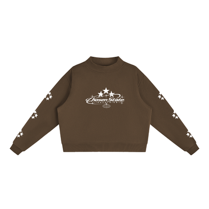 Essential Fleece Mock-Neck Crew Sweatshirt