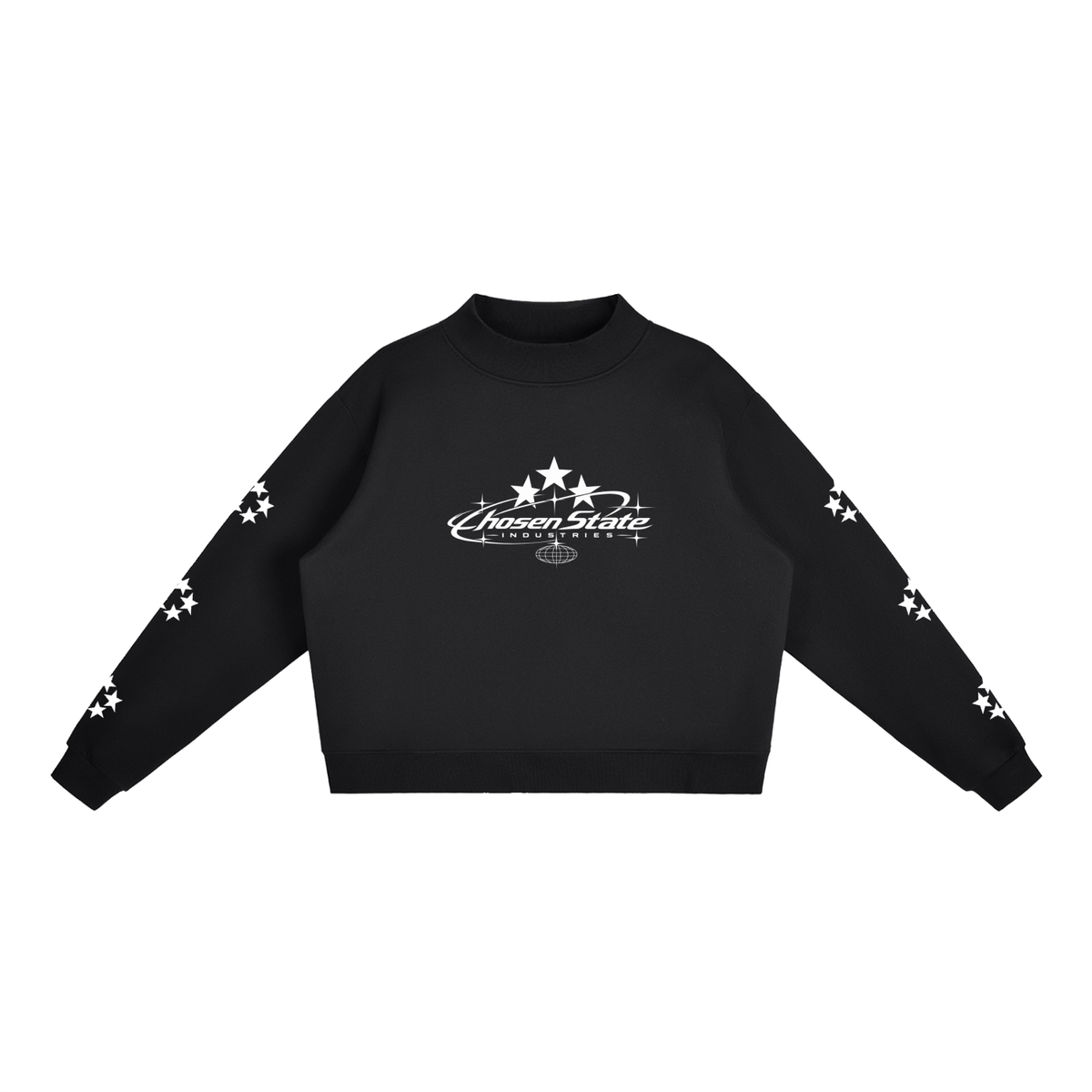 Essential Fleece Mock-Neck Crew Sweatshirt
