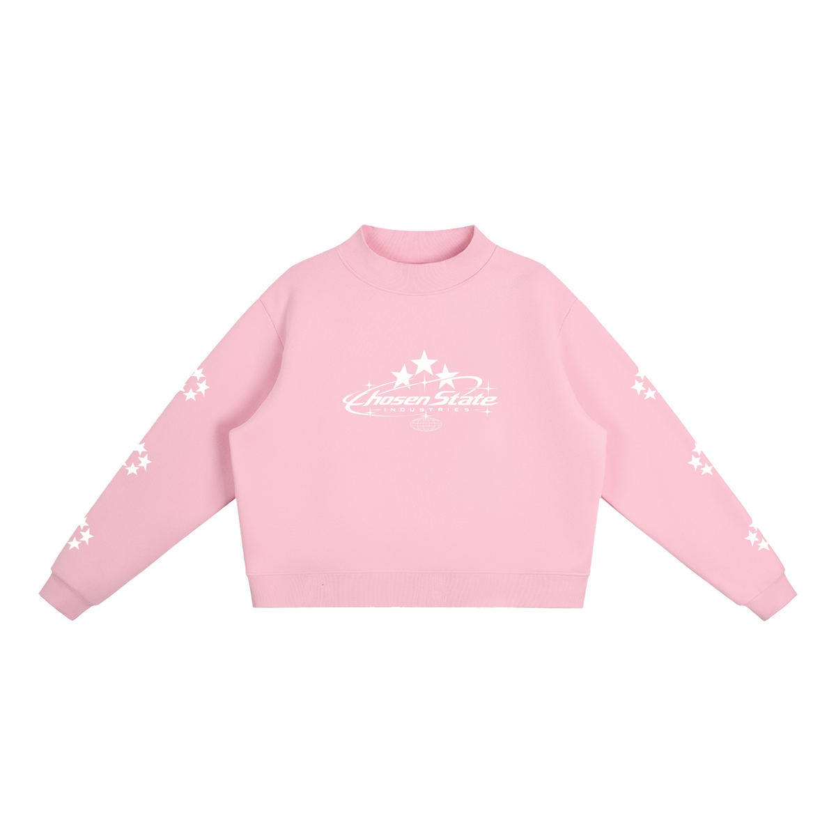 Essential Fleece Mock-Neck Crew Sweatshirt