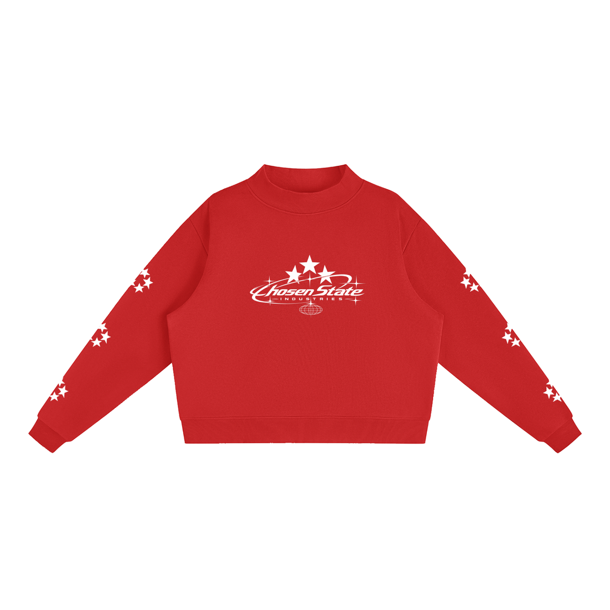 Essential Fleece Mock-Neck Crew Sweatshirt