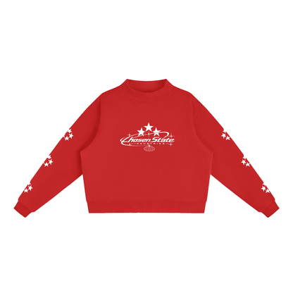 Essential Fleece Mock-Neck Crew Sweatshirt