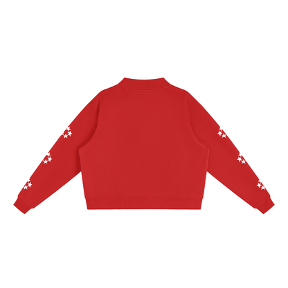 Essential Fleece Mock-Neck Crew Sweatshirt