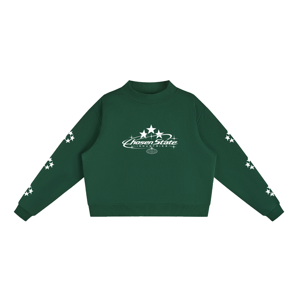 Essential Fleece Mock-Neck Crew Sweatshirt