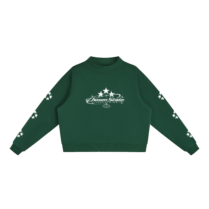 Essential Fleece Mock-Neck Crew Sweatshirt