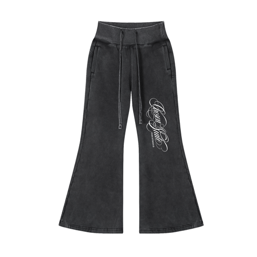 Vintage Washed Flared Fleece Pants