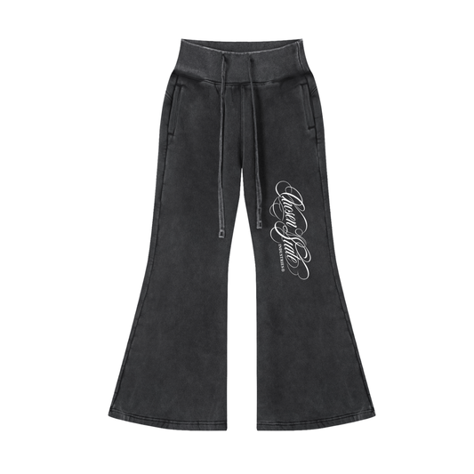 Vintage Washed Flared Fleece Pants
