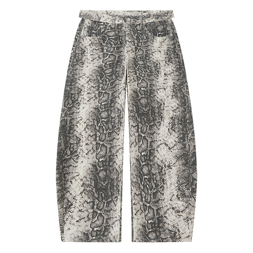 Men's Snake Print Barrel Leg Pants